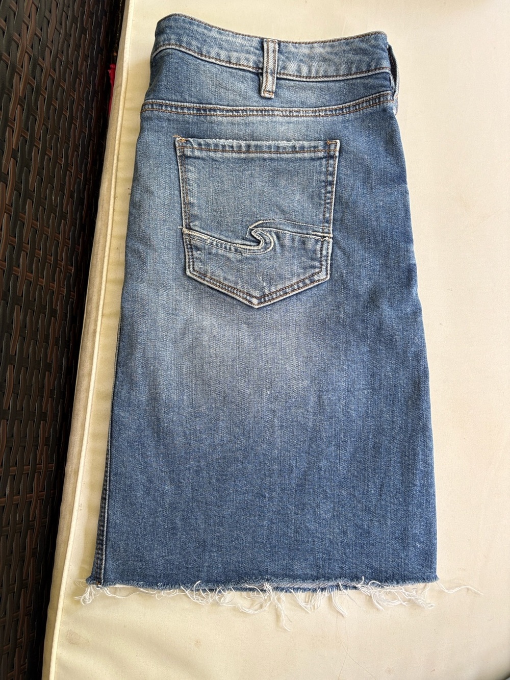 Silver Jeans Light Blue Washed Denim Mini Skirt